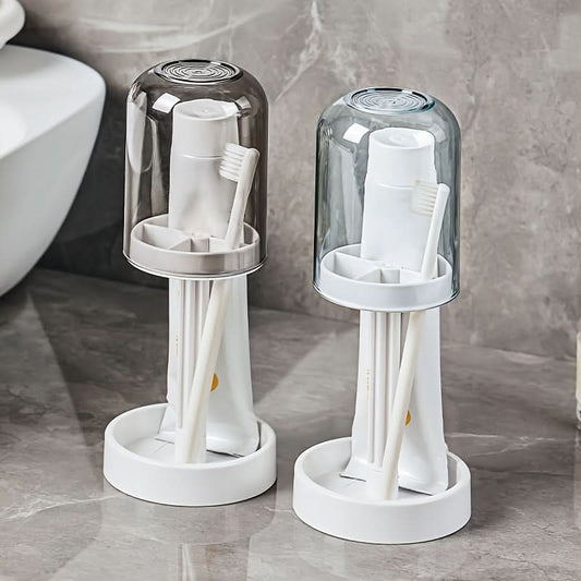 Sleek Toothbrush Holder & Mouthwash Cup Set for Couples