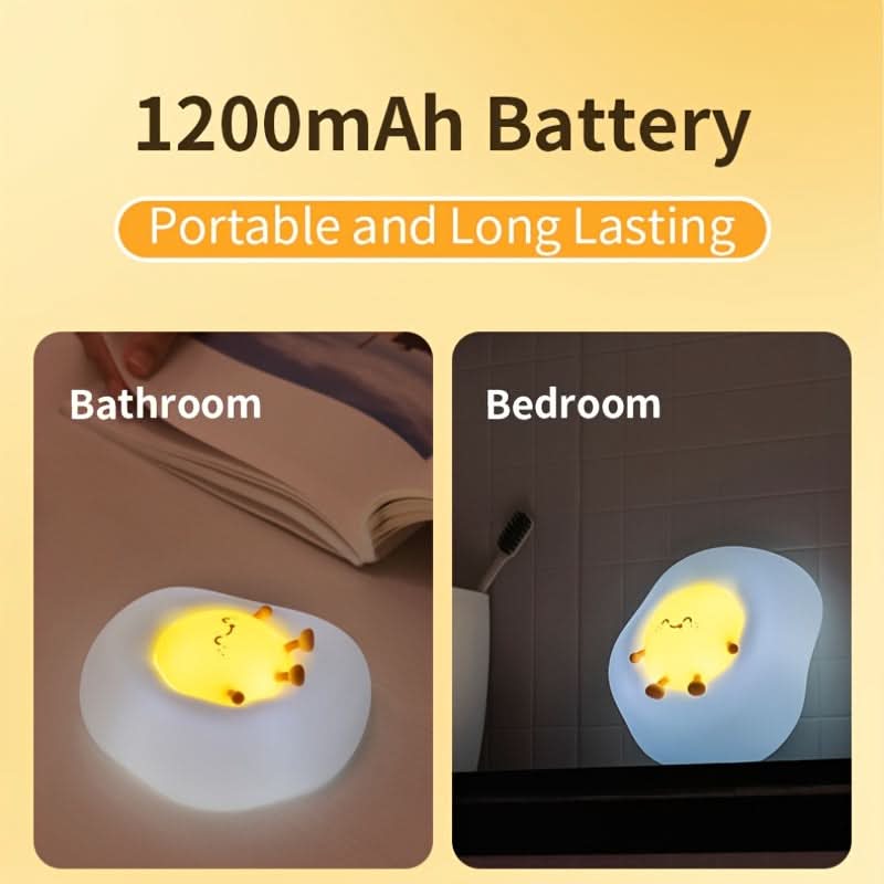 Cute Cartoon Egg Night Light – Dimmable LED Lamp with Timer & USB Charging