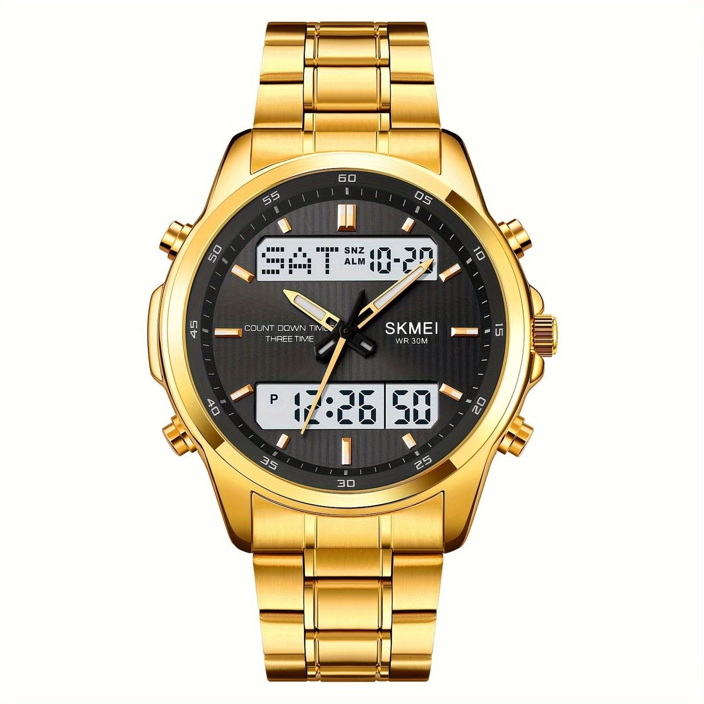 Men’s Multifunction Sports Watch – Digital & Analog, Chronograph, Luminous