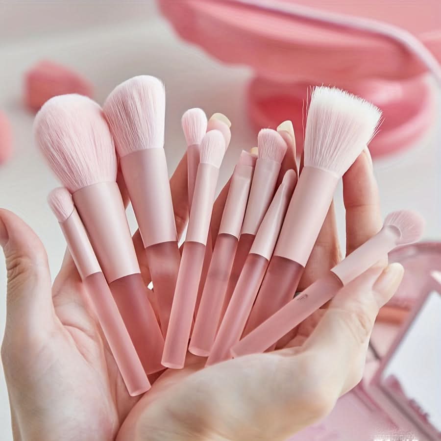 Travel Makeup Brush Set with Cosmetic Bag - 10 pieces