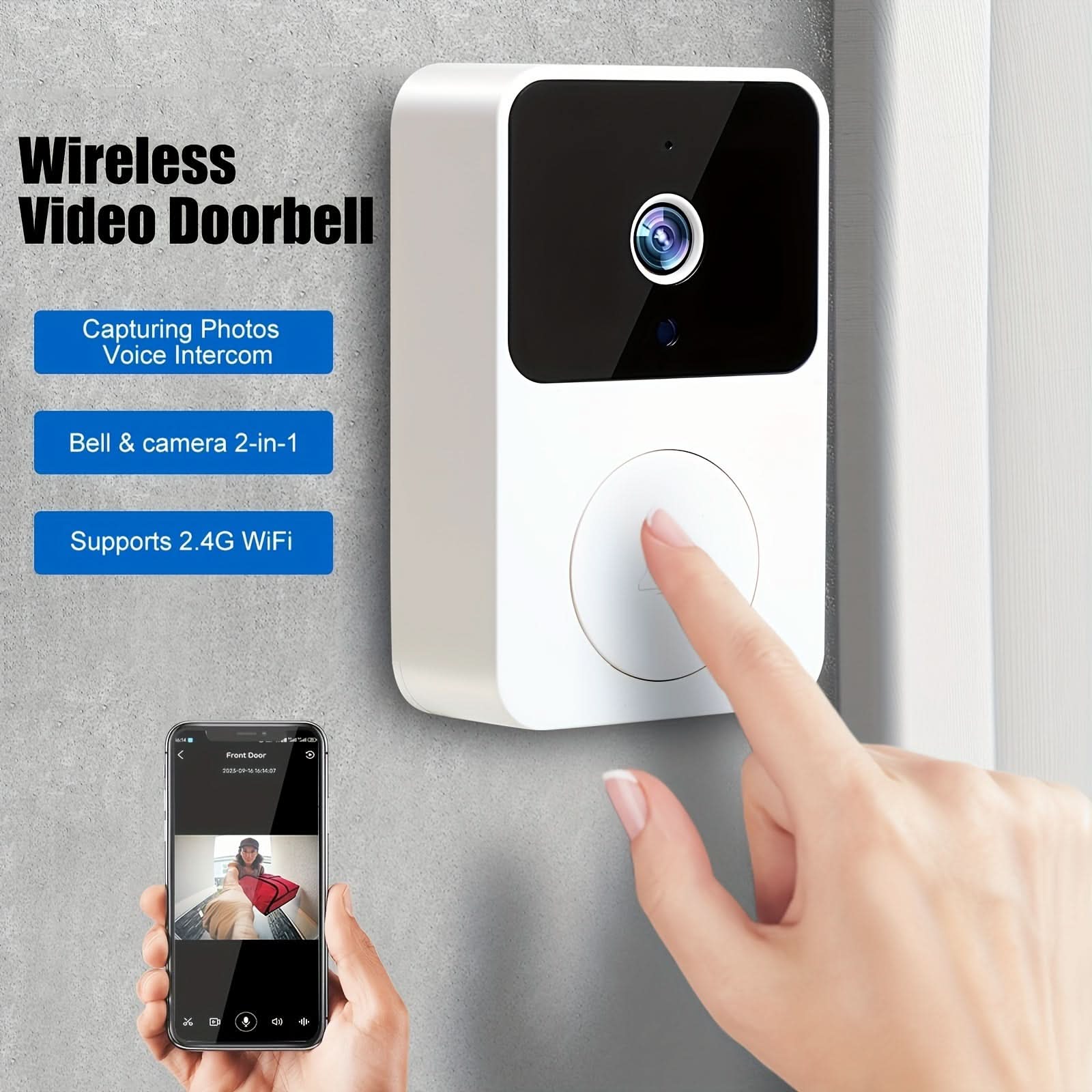 Wireless Smart Visual Doorbell Camera with HD