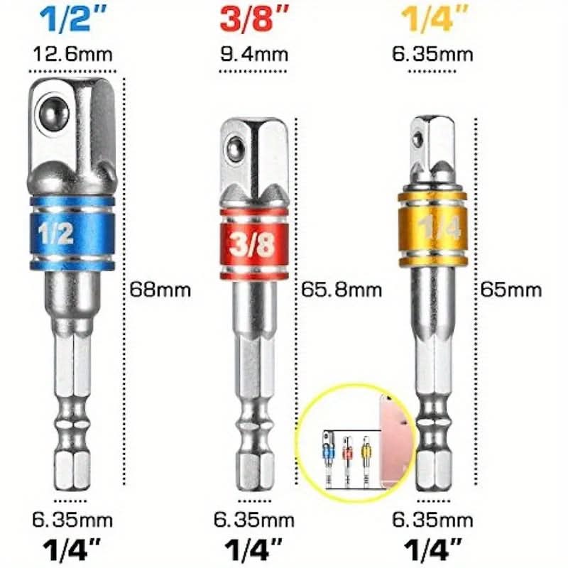 3-Piece Hex Shank Impact Bit Set