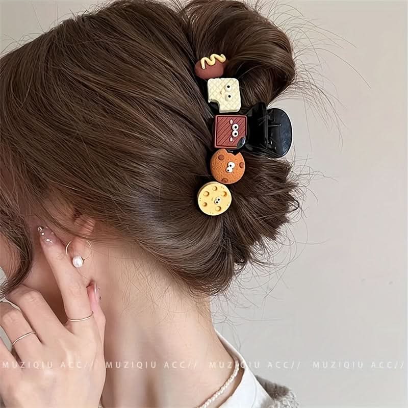 Cute Cookie Cartoon Hair Clips for Women