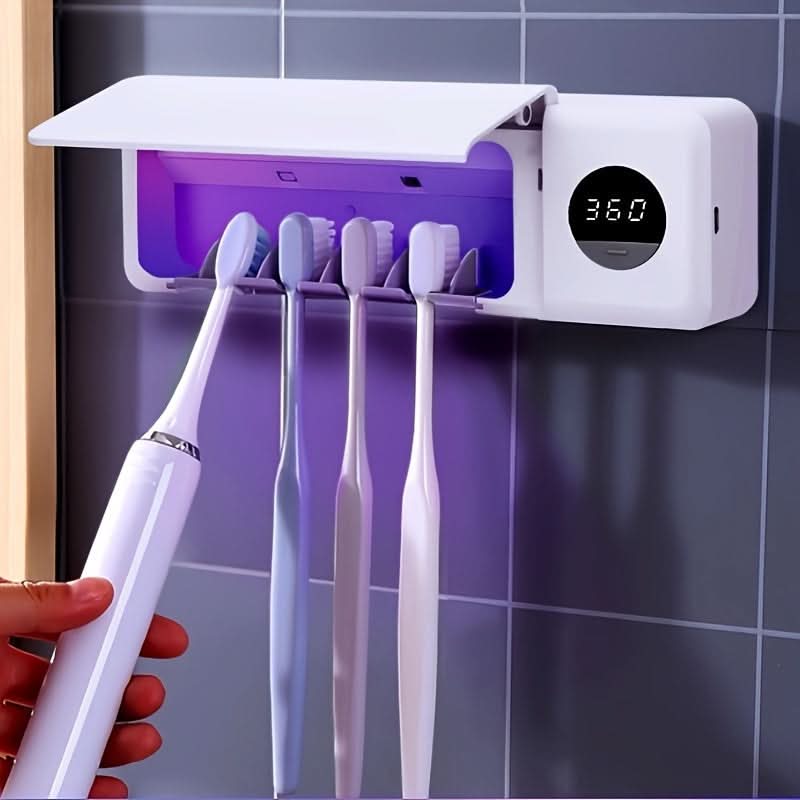 4-Slot UV Toothbrush Cleaner with Rechargeable Timer