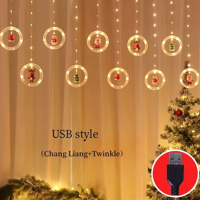 USB LED Christmas Santa Light String for Decor