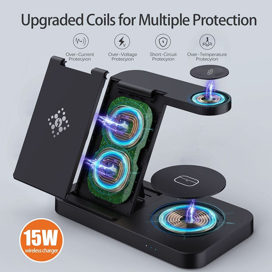 4-in-1 Foldable Wireless Charging Station for Samsung Devices