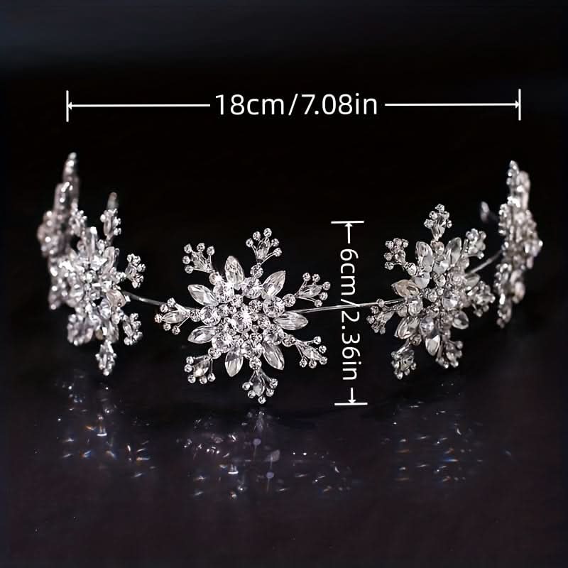 Elegant Snowflake Rhinestone Wedding Tiara Crown
