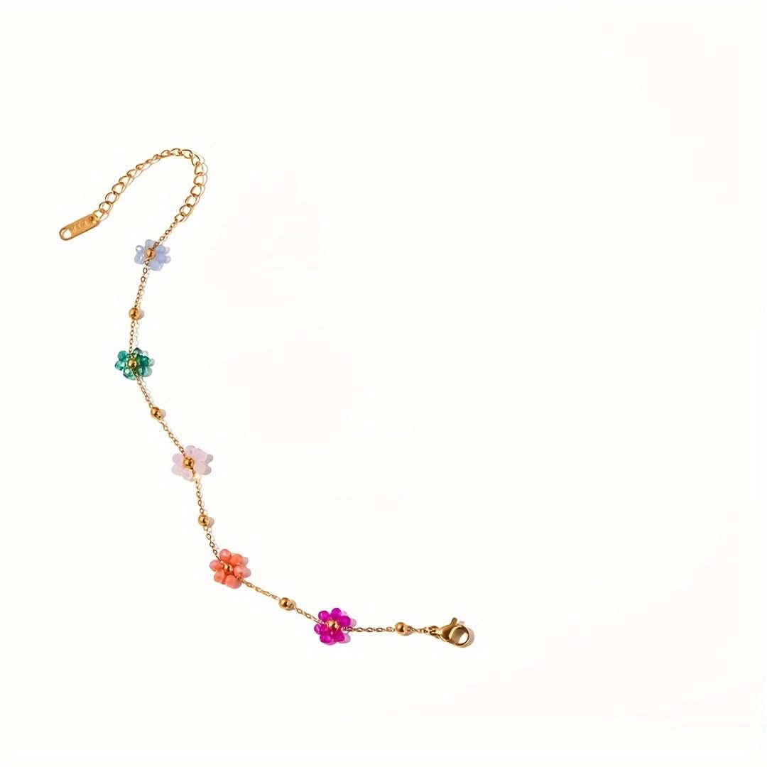 Boho Floral Chain Bracelet for Women