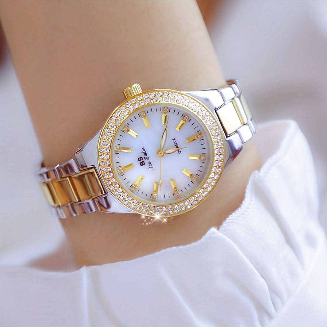 Exquisite Rhinestone Quartz Watch – Sparkling Casual Analog Timepiece
