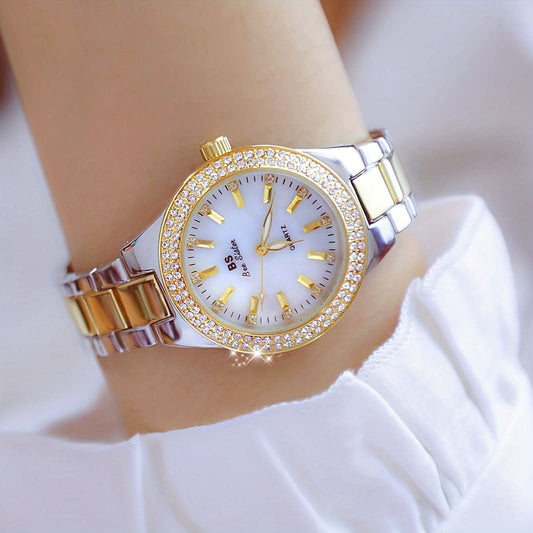 Exquisite Rhinestone Quartz Watch – Sparkling Casual Analog Timepiece