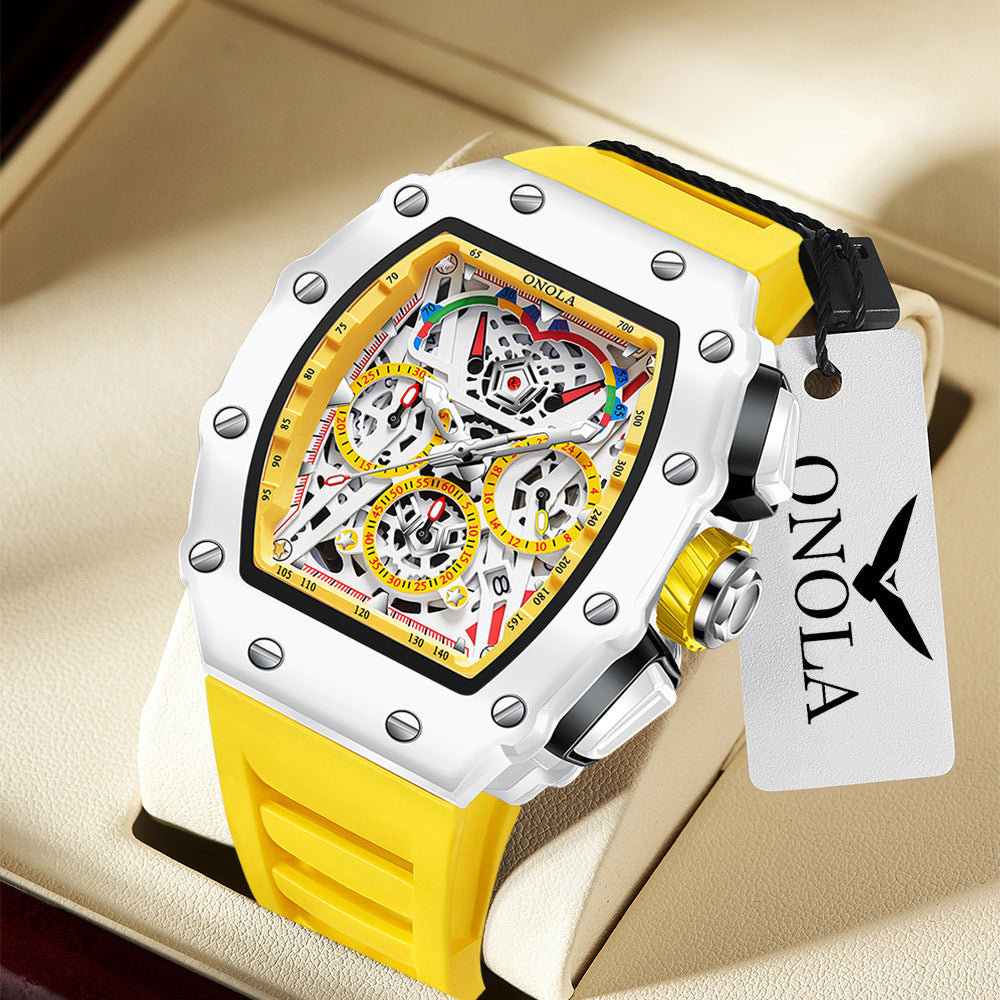 Onola 6827 Multifunctional Fashion Waterproof trendy Quartz watch For Men