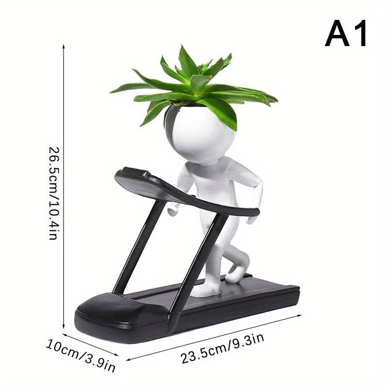 Resin Sports Figurine Planter – Unique Mini Succulent Pot