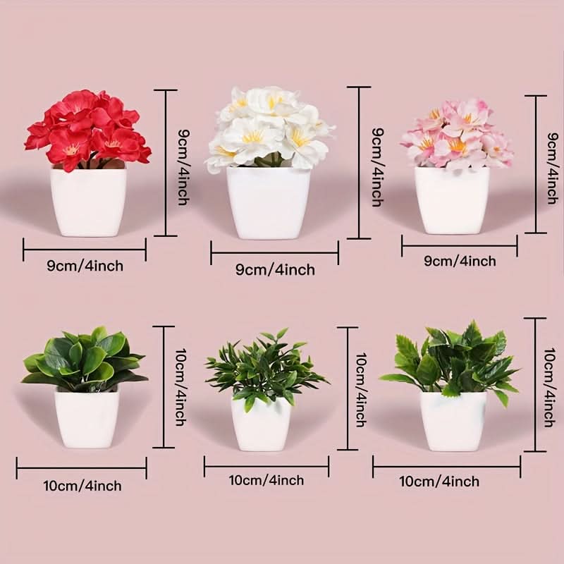 6pcs Vibrant Artificial Flower Set – Realistic Decor for Home & Office