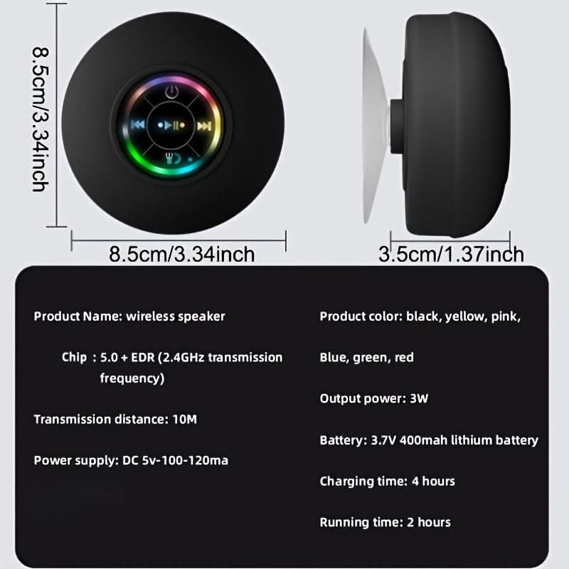 Portable Waterproof LED Bluetooth Speaker