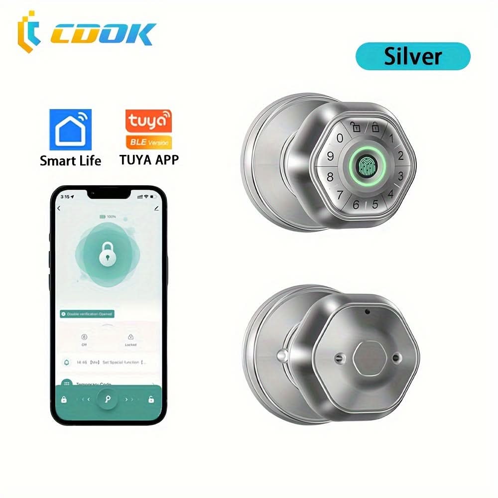 Smart Door Lock with Key, App, Password Access
