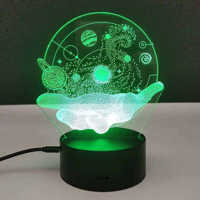 Cosmic Planet 3D Night Light - Colorful USB Powered, Touch Control Bedroom Decor
