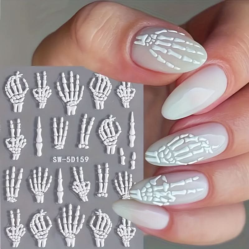 Halloween 5D Skull Nail Art Sticker - Self-Adhesive