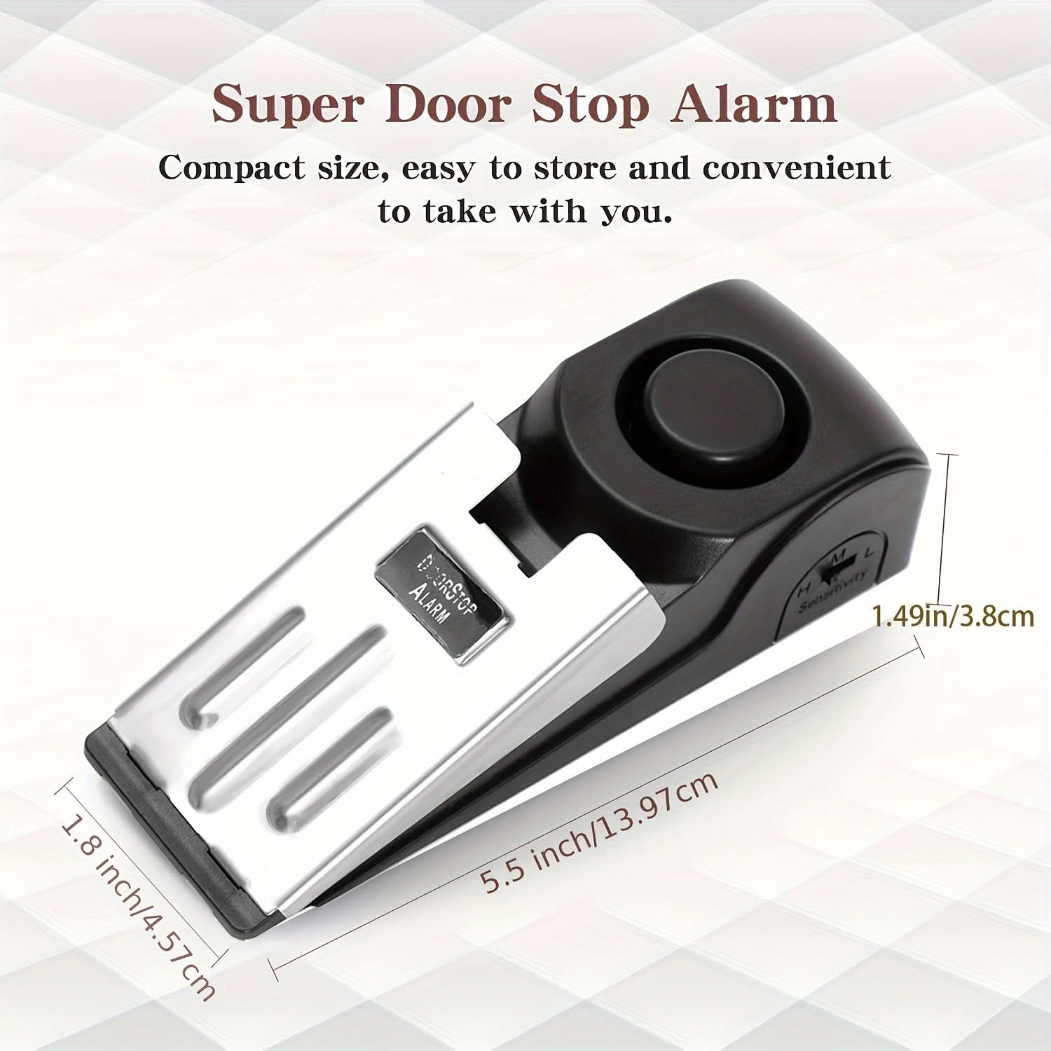 120dB Loud Door Stop Alarm with Rechargeable Battery