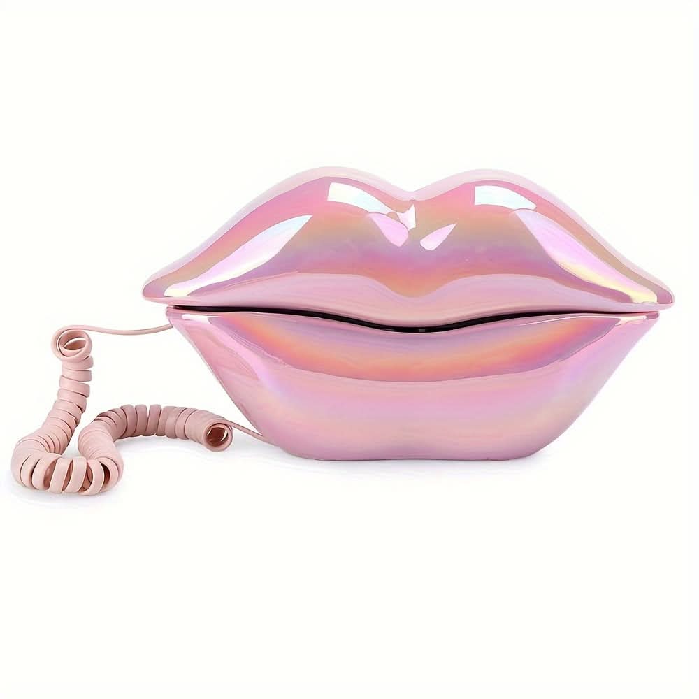 Vintage Lip-Shaped Retro Landline Phone – Stylish Cartoon Design