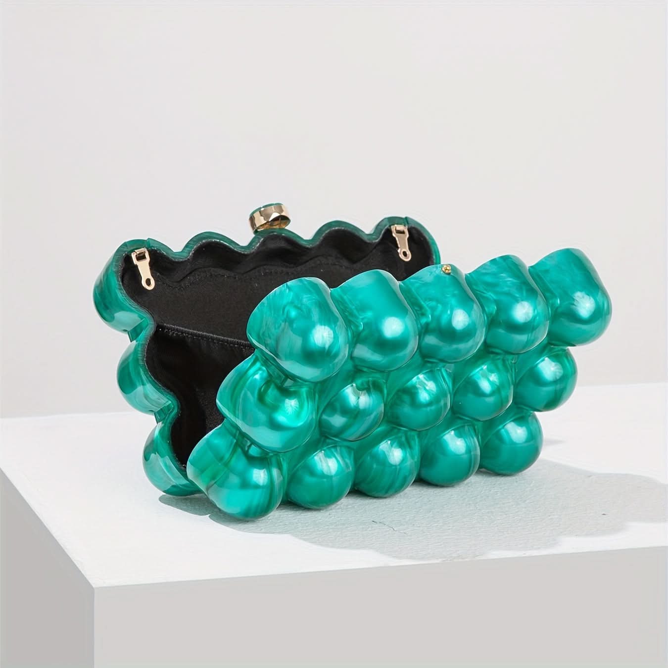 Green Acrylic Bubble Clutch – Luxury Evening Bag
