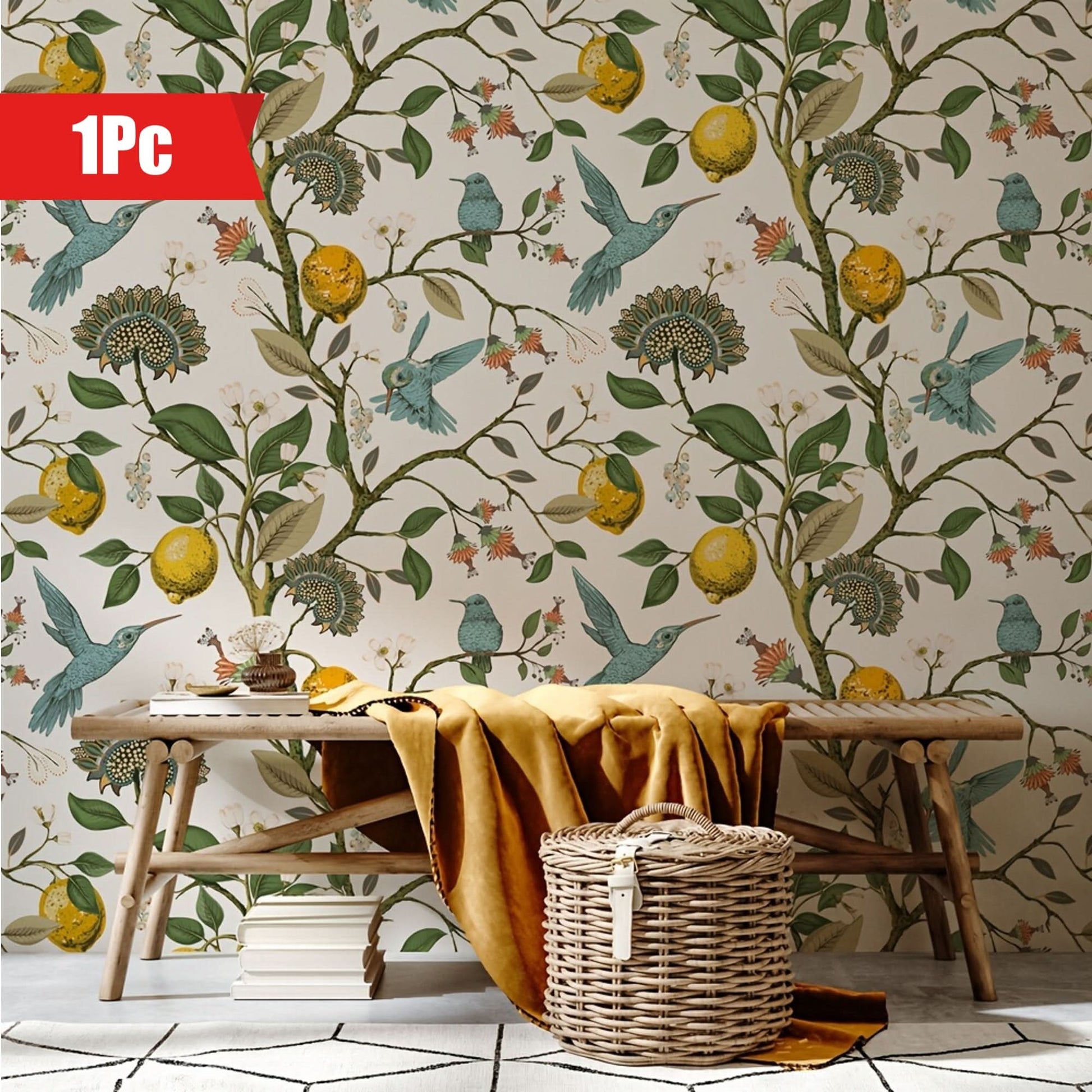 Bluebird Lemon Tree Removable Wallpaper Roll