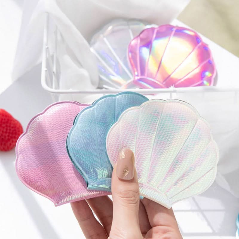 Dreamlike Laser Colorful Heart-Shaped Pocket Mirror – Double-Sided Makeup Mirror