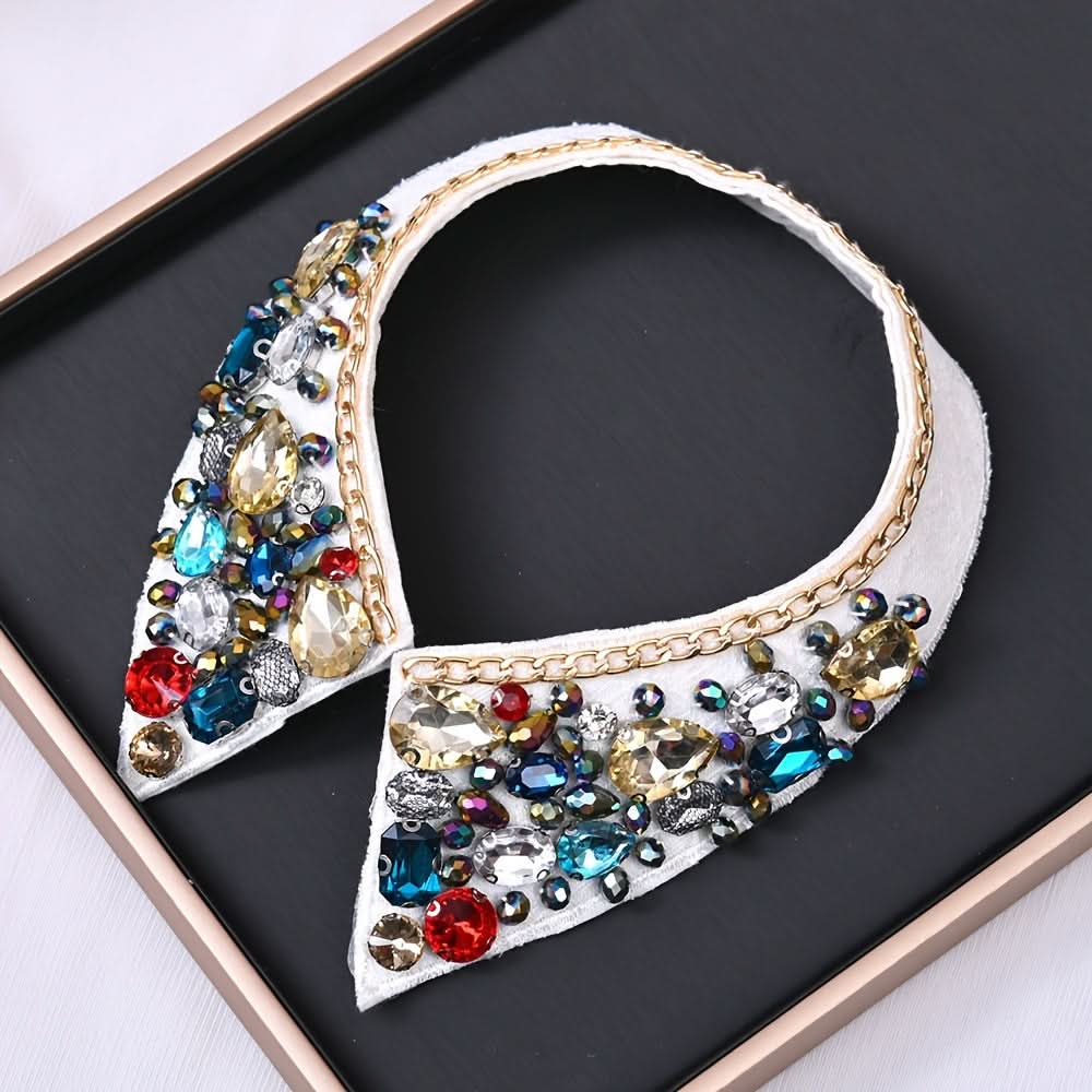 Rhinestone Faux Collar for Women’s Outfits
