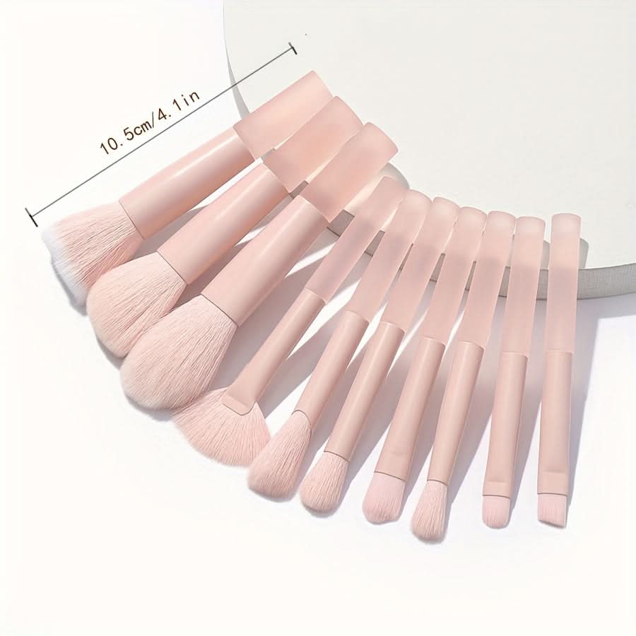 Travel Makeup Brush Set with Cosmetic Bag - 10 pieces
