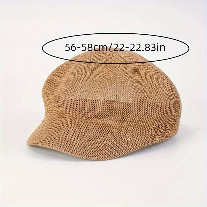 Women’s Summer Mesh Beret Cap – Lightweight Knit Octagonal Hat with Sunshade