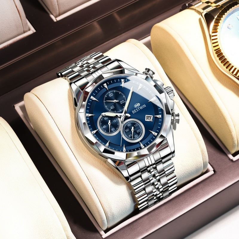 Bestwin BW1734 Luminous thin steel quartz watch for men