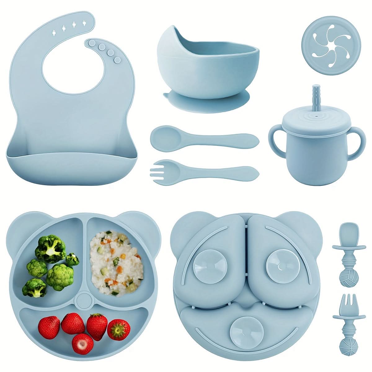 10-Piece BPA-Free Silicone Toddler Feeding Set