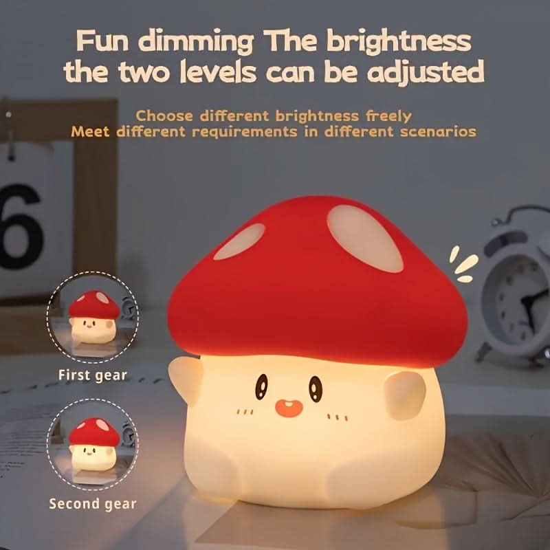 Mushroom Cartoon Night Light, USB Powered