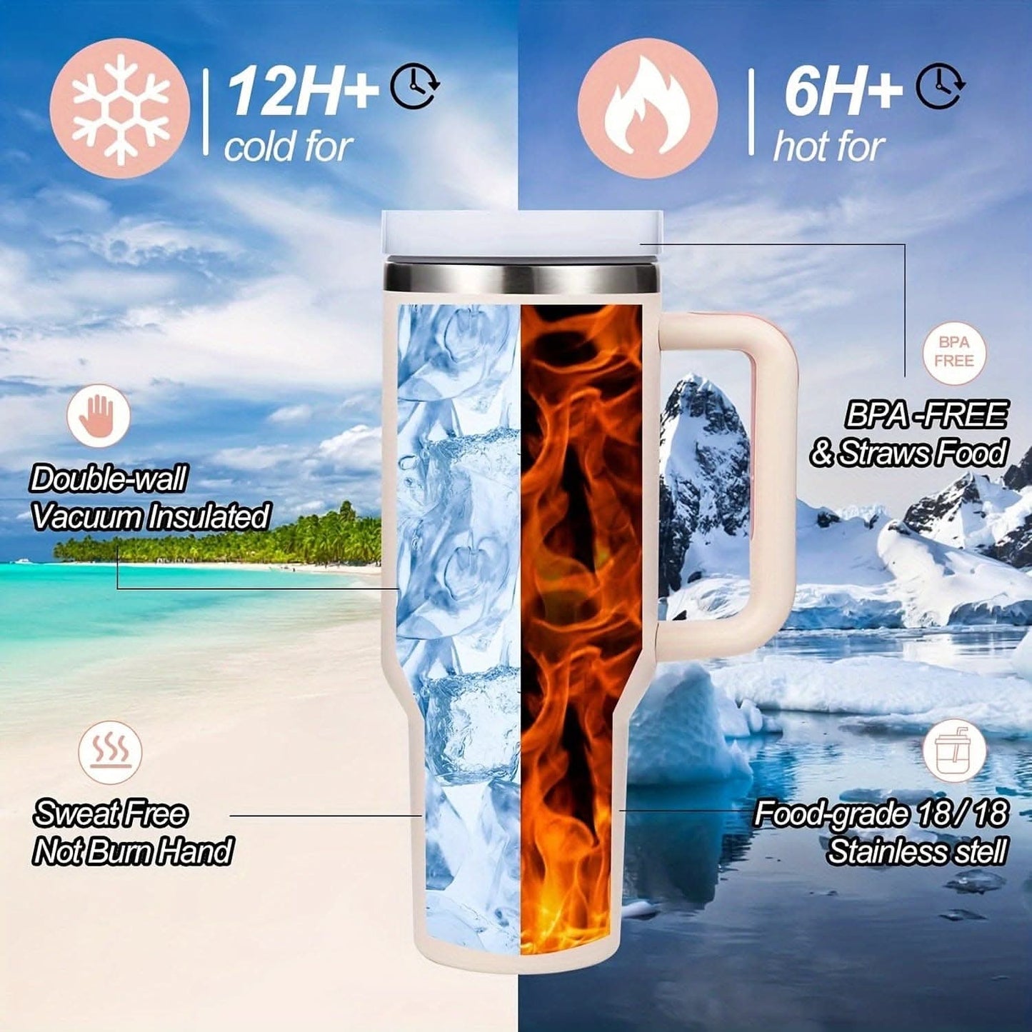 1200ml Stainless Steel Insulated Water Bottle