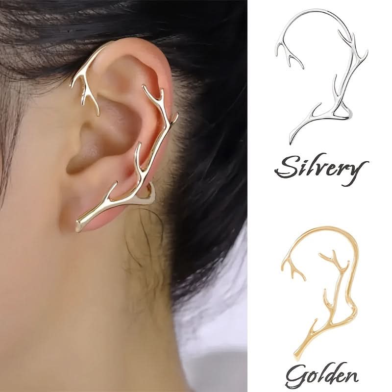Elegant Antler Punk Alloy Ear Cuff