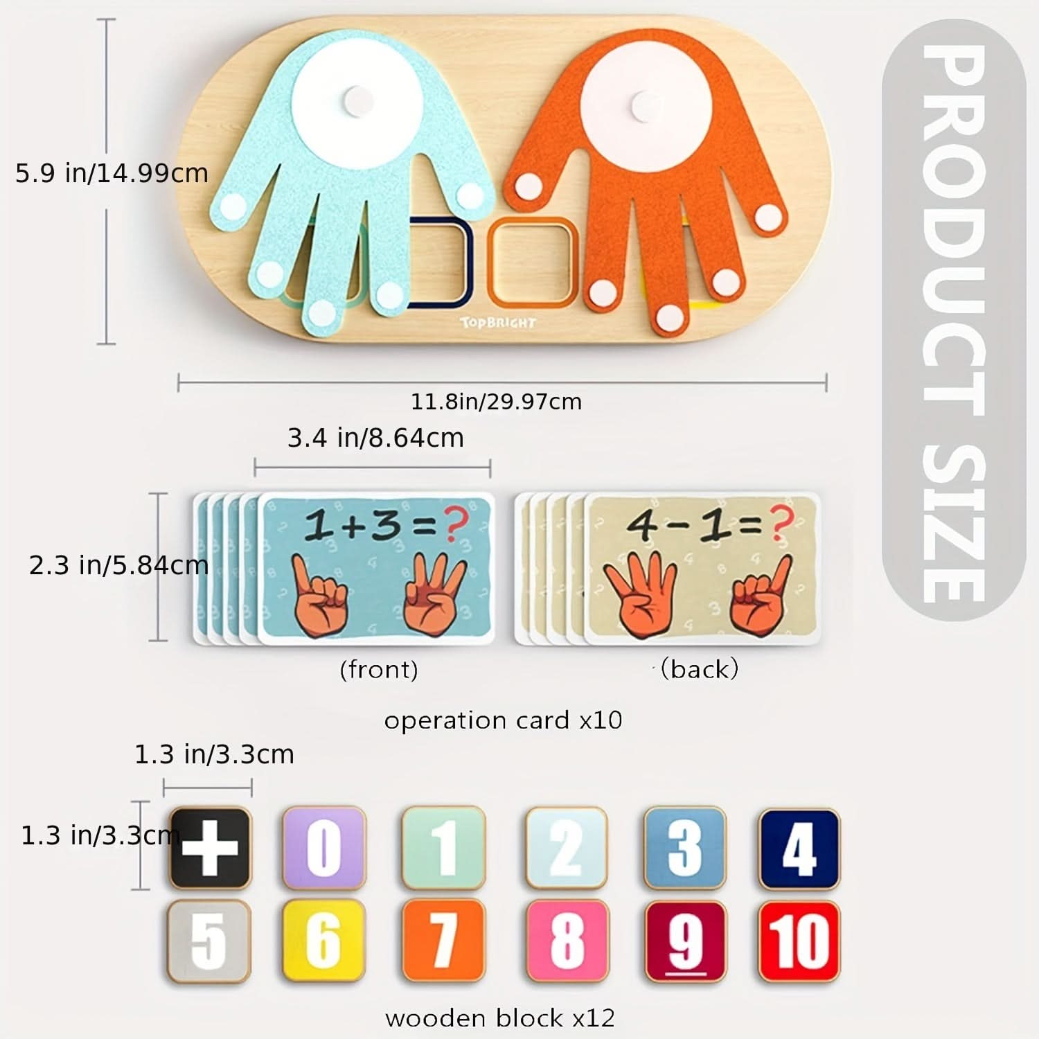 Wooden Math Board Counting Toy – Educational Number & Finger Counting Blocks for Kids