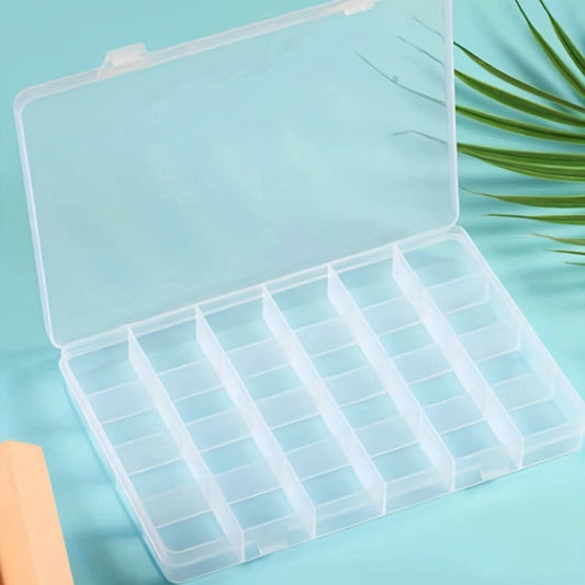 Supreme Clear Jewelry Organizer Box – 24-Compartment Adjustable Storage