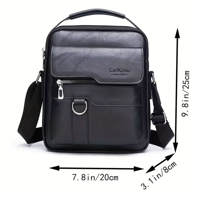 Men's PU Leather Shoulder Bag – Lightweight Business Satchel with Tassel