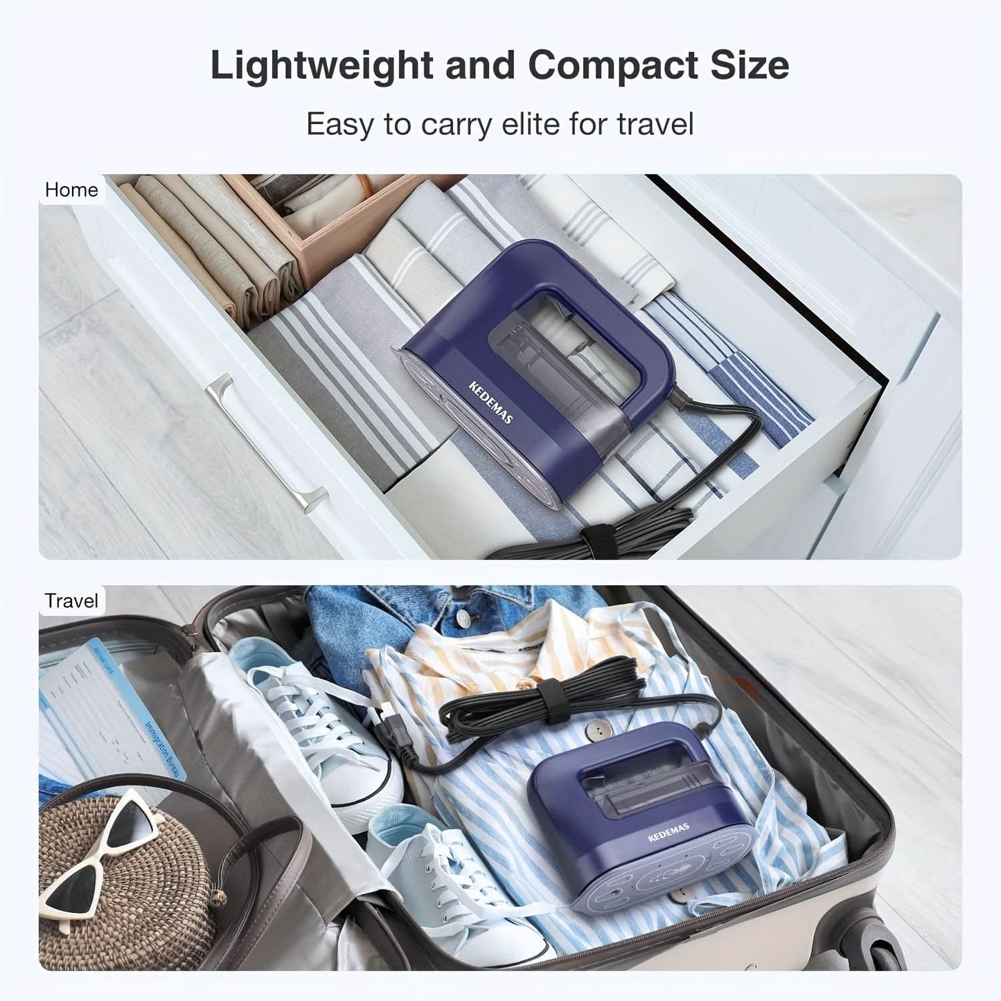 1300W Portable Steamer Iron – 4-in-1 Travel Garment Steamer