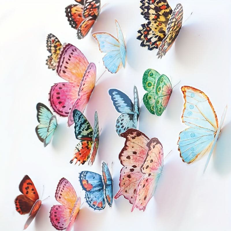 3D Butterfly Wall Stickers, Self-Adhesive Decor Set