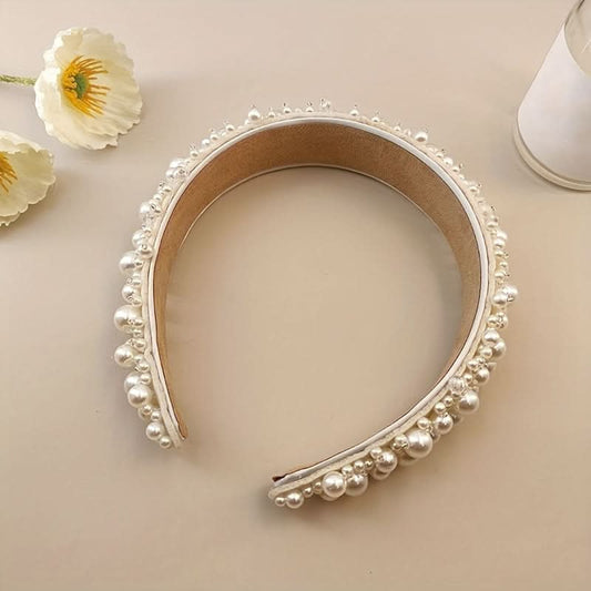Faux Pearl Crystal Headband for Women