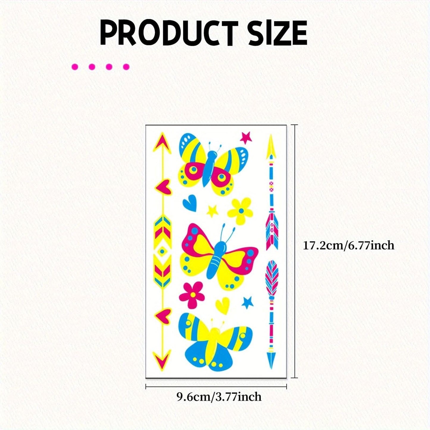 20 Sheets Fluorescent Temporary Tattoo Stickers – Neon Light, Waterproof Accessories