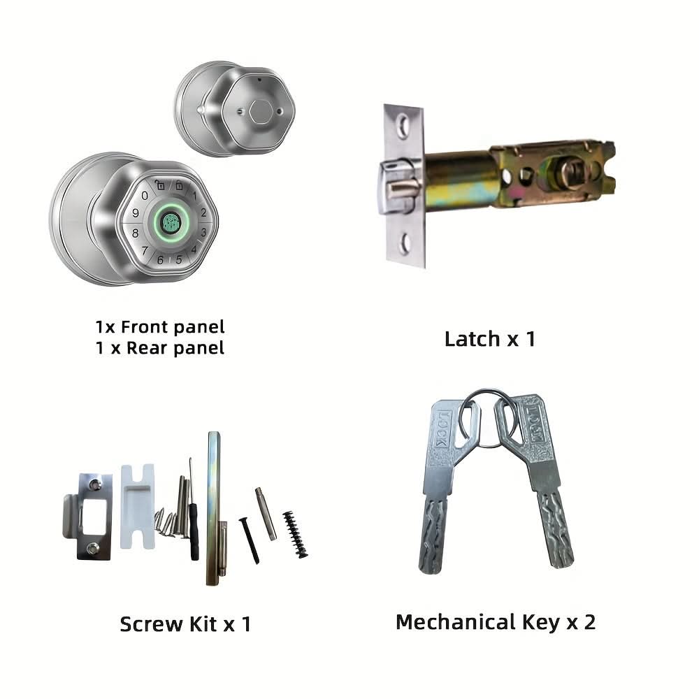 Smart Door Lock with Key, App, Password Access
