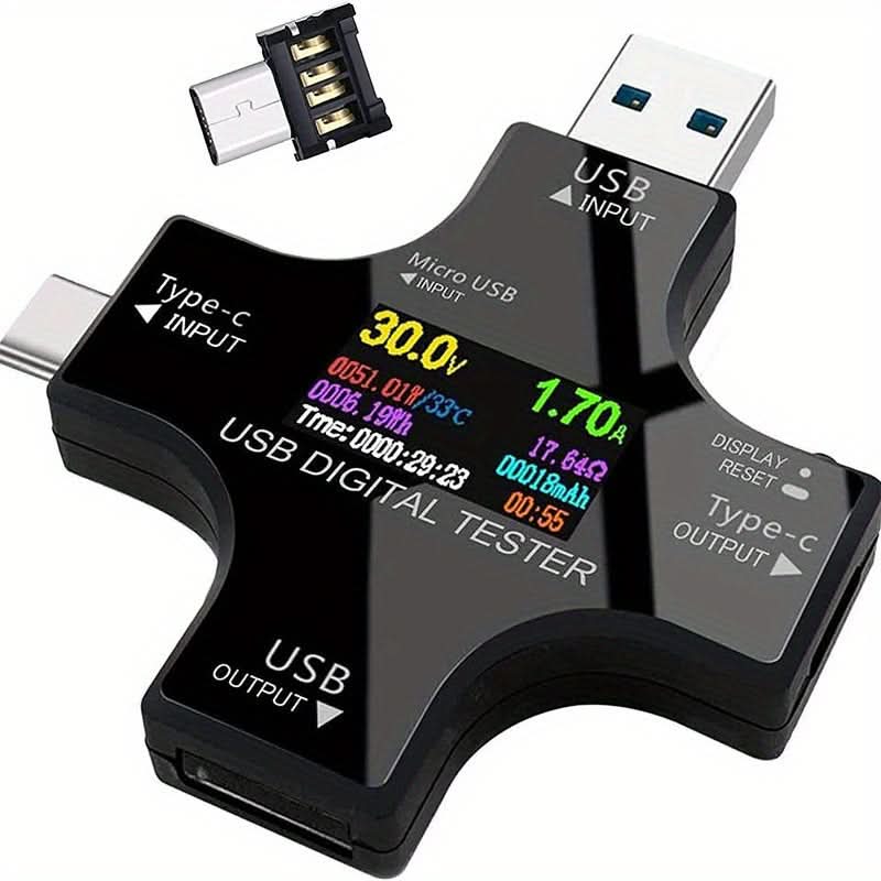 USB Type-C Digital Voltmeter Tester