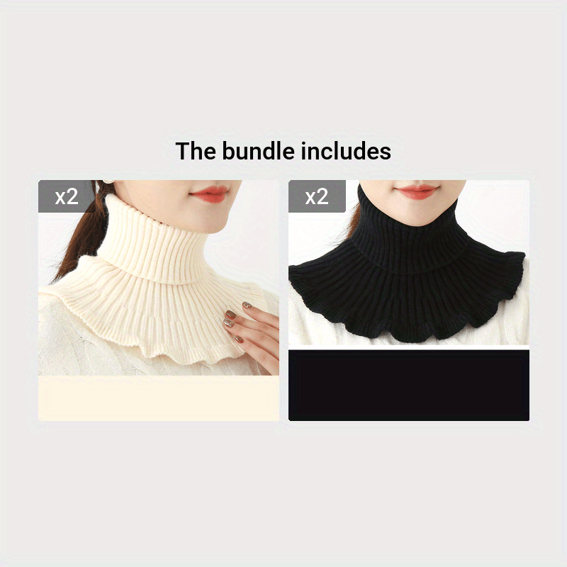 Winter Women's Coldproof Knitted Neck Scarf – Red Fake Collar