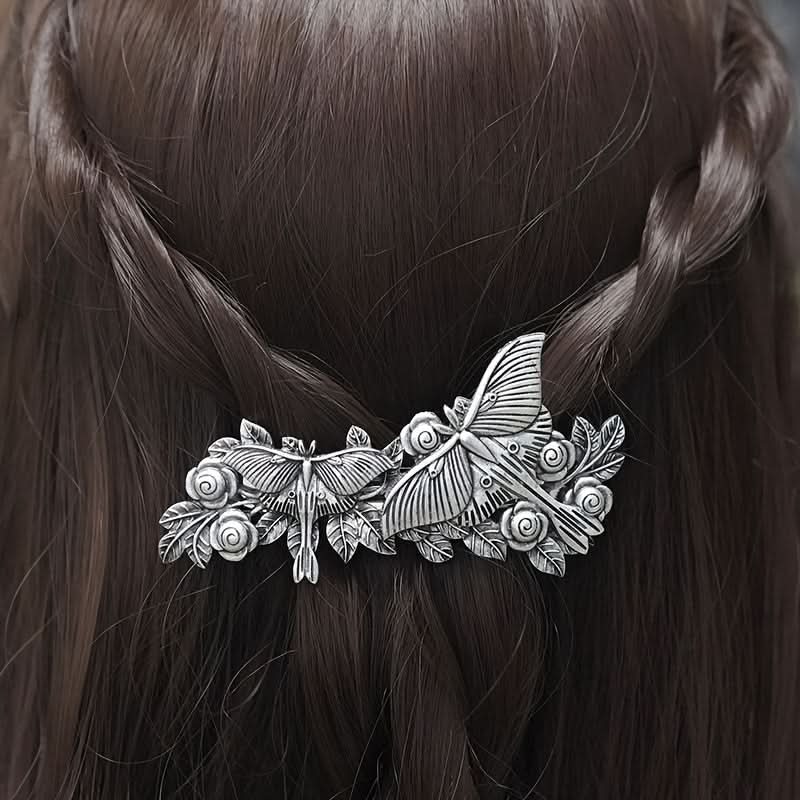 Vintage Floral Metal Hair Barrette for Women