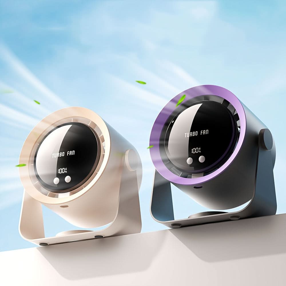 Turbine Fan - USB Charging with Digital Display Fan for Home, Office