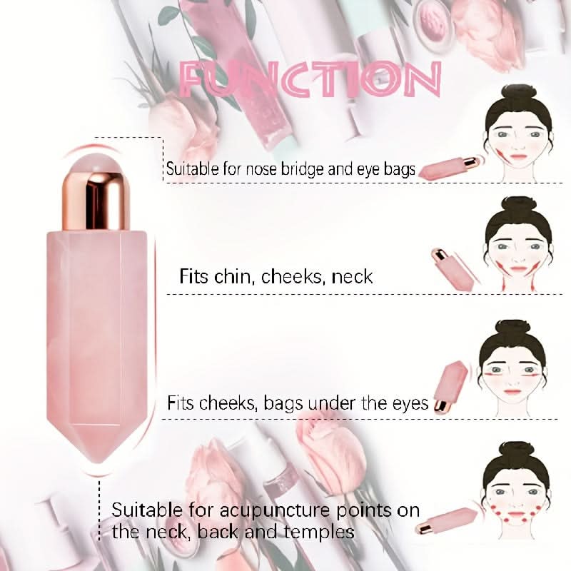 10ml Pink Crystal Roll-On Bottle with Powder Bead