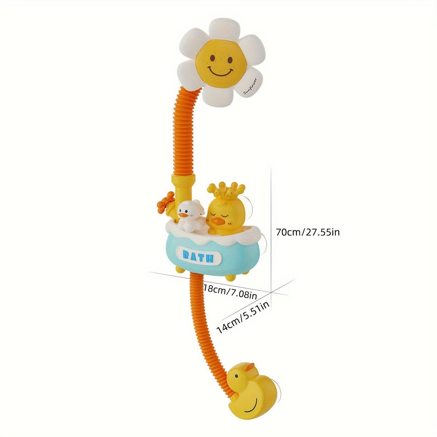 Baby Shower Toy with Electric Sprinkler-Fun Duck Water Play Bathtub Toy Set for Infants