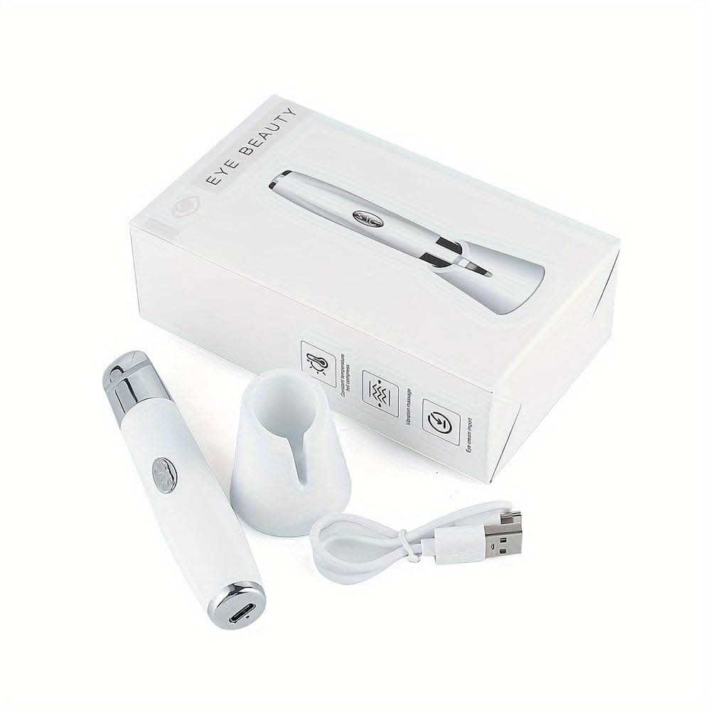 Rechargeable Eye Massager Wand – Heated Vibration Facial Tool for Skin Care