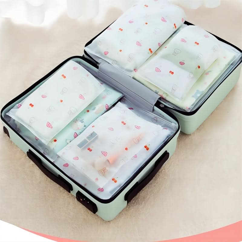 10PCS Fashionable Zipper Storage Bags - Fun Prints & Secure ZipLock